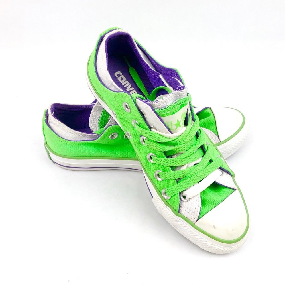 CONVERSE Neon Green Double Tongue Unisex Sneakers